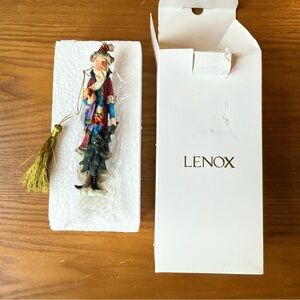NIB Vtg 1999 Lenox Pencil Santa Tree Bearer elf Ornament Vintage Porcelain 5”